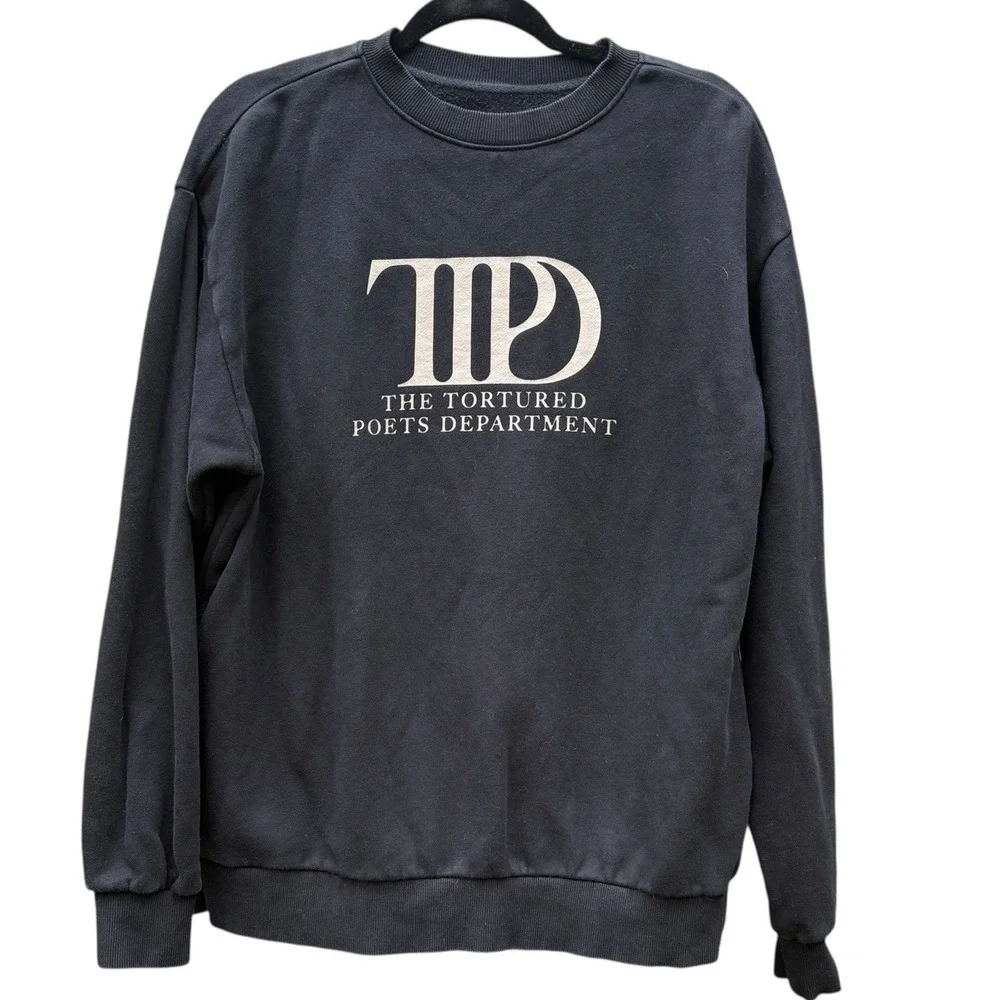 Taylor Swift Official The Tortured Poets Department Sweatshirt Medium Black - Picture 1 of 8